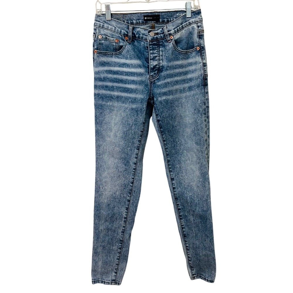 Purple Brand P001 Skinny Jeans Acid Wash Button Fly Mens Size 30